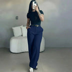 💘Women's High Waist Stretch Wide Leg Suit Pants