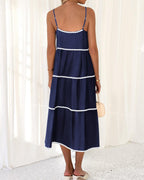 Women's Summer Spaghetti-Strap Tiered Maxi Dress