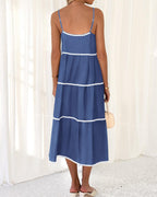Women's Summer Spaghetti-Strap Tiered Maxi Dress