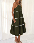 Women's Summer Spaghetti-Strap Tiered Maxi Dress
