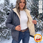 🔥 Autumn/Winter Women’s Fleece Hooded Jacket - Loose Fit, Zipper Closure, Long Sleeves, Warm Coat