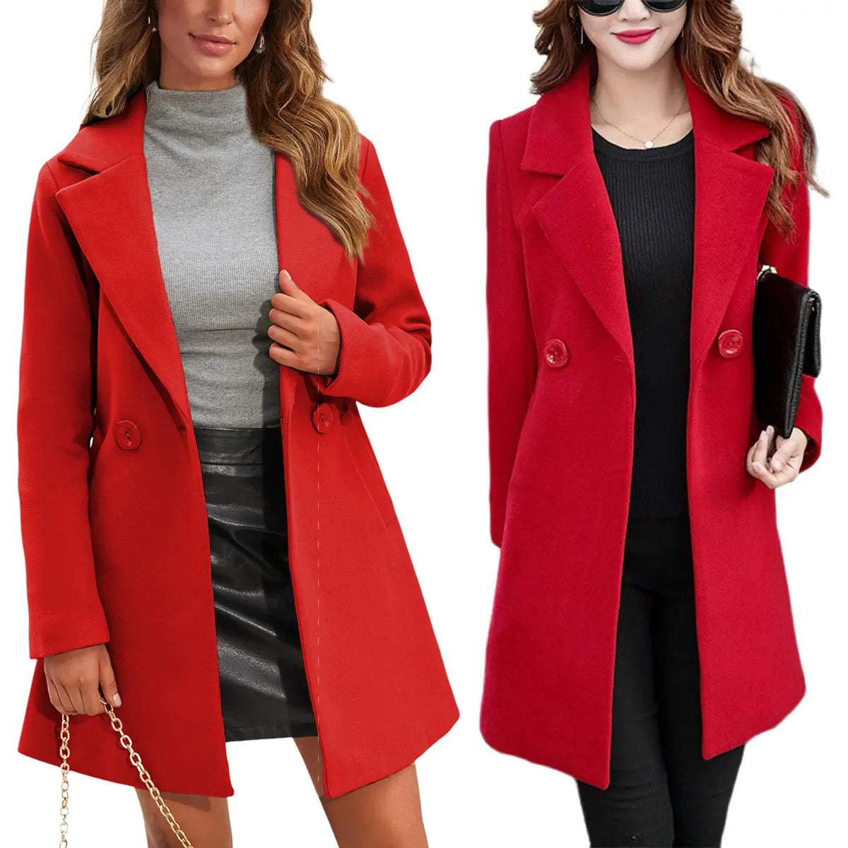 Women's Autumn/Winter Mid-Length Wool-Blend Coat