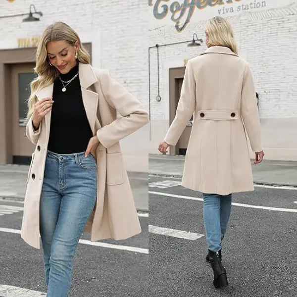 Women's Autumn/Winter Mid-Length Wool-Blend Coat