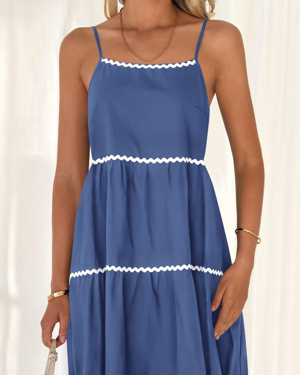 Women's Summer Spaghetti-Strap Tiered Maxi Dress