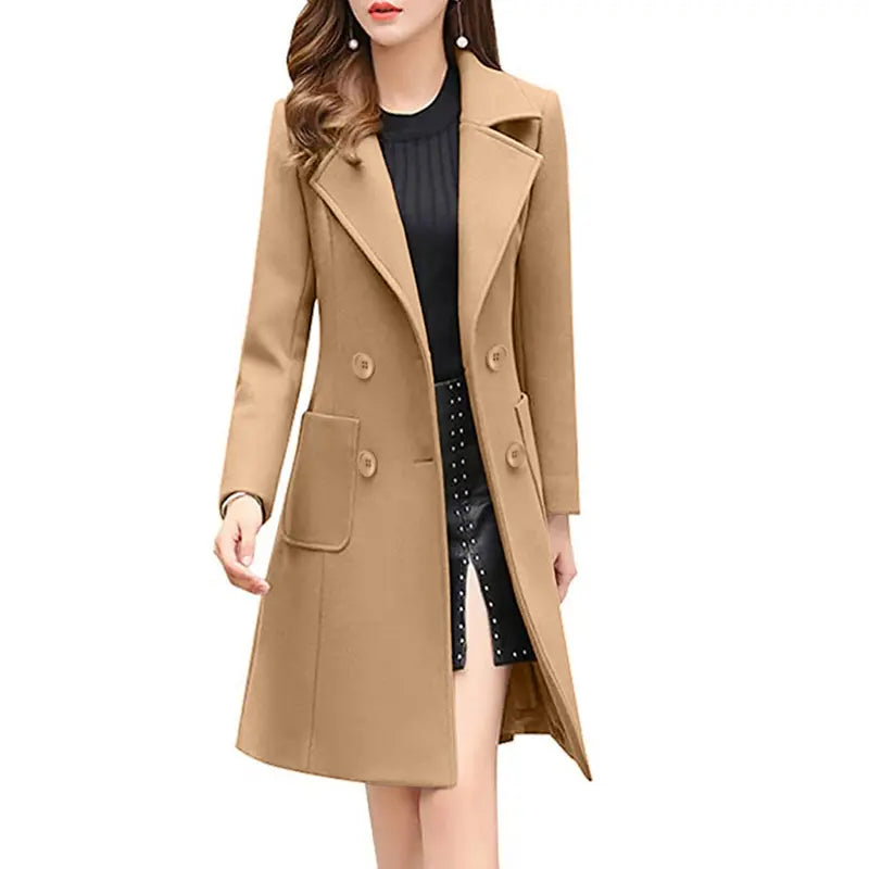 Women's Autumn/Winter Mid-Length Wool-Blend Coat