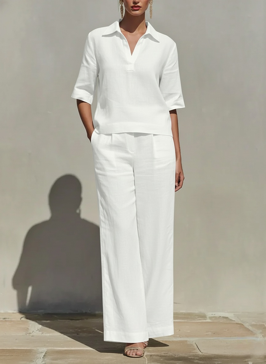 Women's Cotton-Linen Two-Piece Set