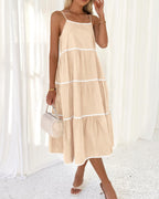 Women's Summer Spaghetti-Strap Tiered Maxi Dress