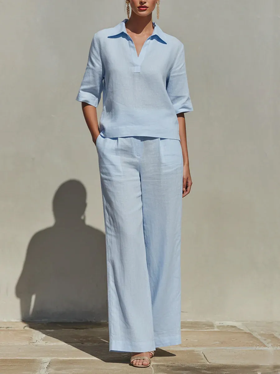 Women's Cotton-Linen Two-Piece Set