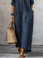 Women's Nomadic Indigo Loose-Fit Maxi Dress