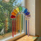🌈Rainbow Magic in Sunlight! ✨-Handcrafted wind chimes
