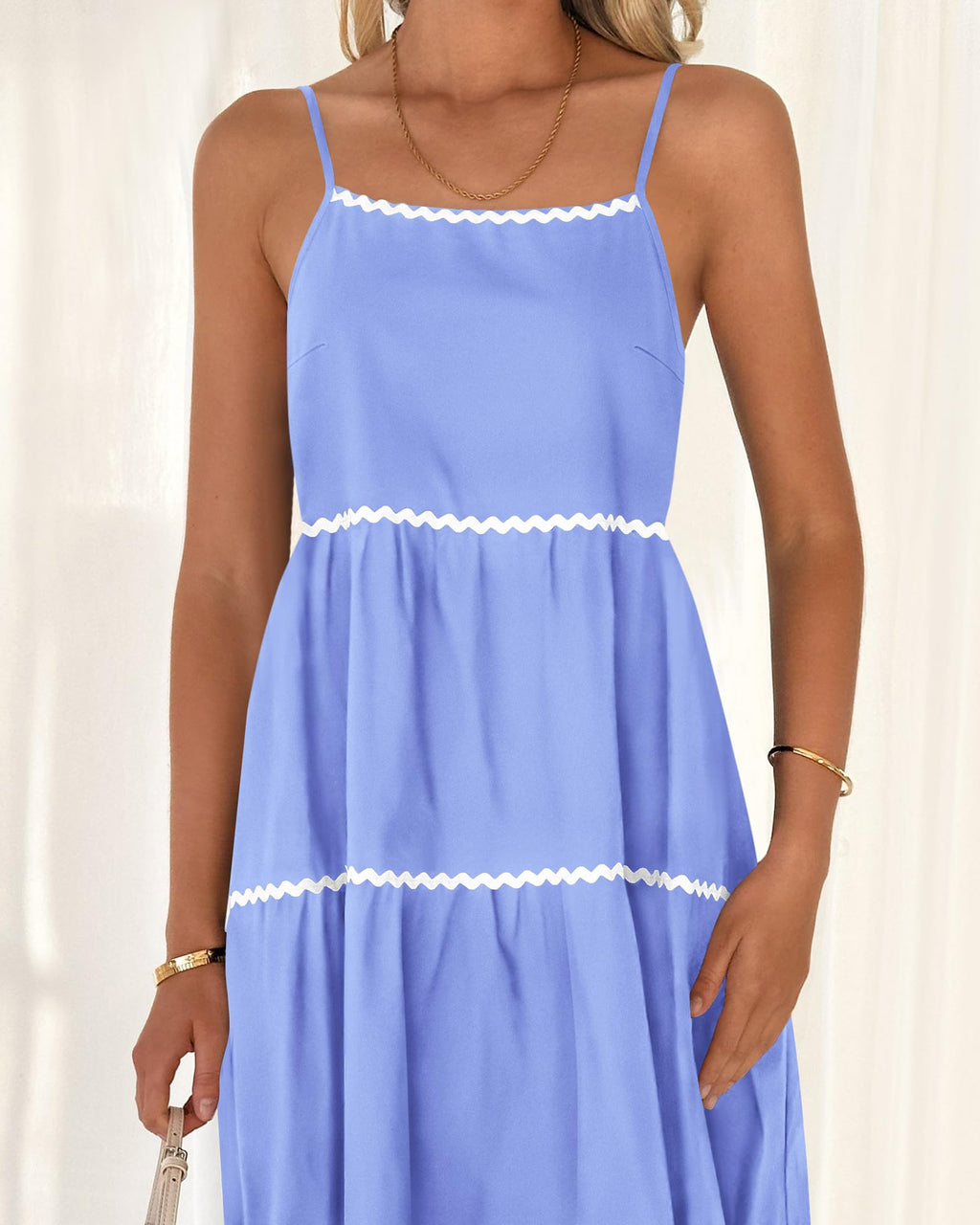 Women's Summer Spaghetti-Strap Tiered Maxi Dress