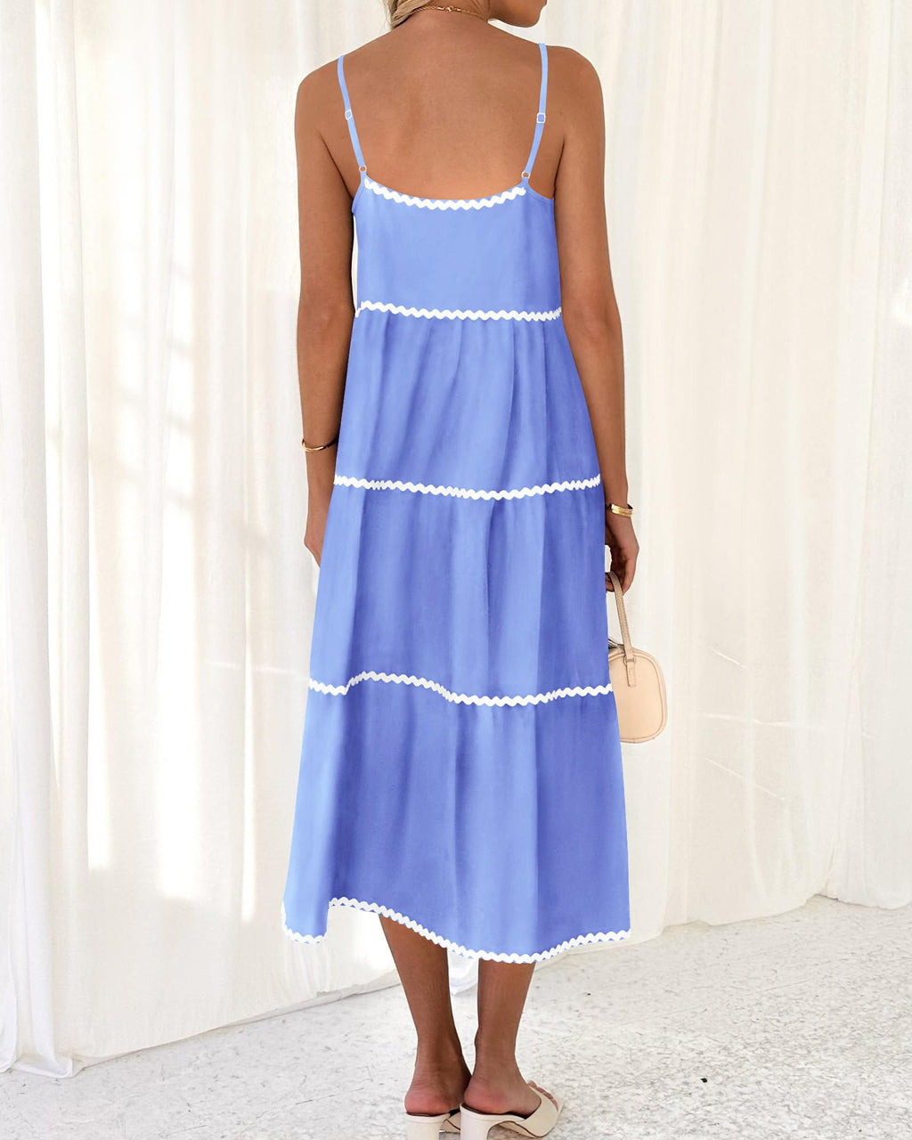 Women's Summer Spaghetti-Strap Tiered Maxi Dress