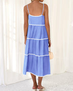 Women's Summer Spaghetti-Strap Tiered Maxi Dress