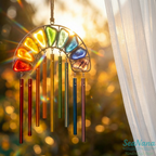 🌈Rainbow Magic in Sunlight! ✨-Handcrafted wind chimes