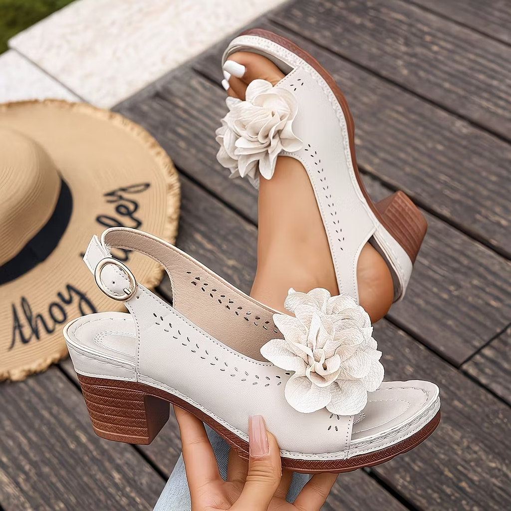 Women's Stylish Floral Chunky Heels
