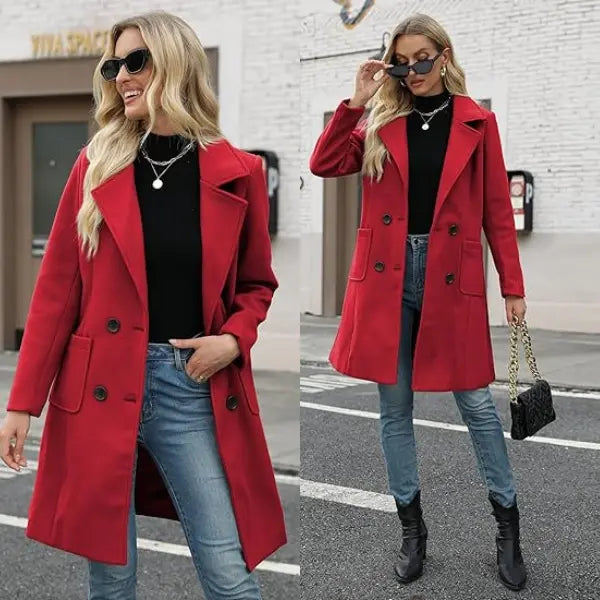 Women's Autumn/Winter Mid-Length Wool-Blend Coat