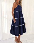 Women's Summer Spaghetti-Strap Tiered Maxi Dress