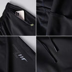 Men's Activewear Shorts - Fitted Cut, Drawstring Waistband, Reflective Geometric Patterns, Zipper Pockets for Summer Running