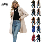 Women's Autumn/Winter Mid-Length Wool-Blend Coat