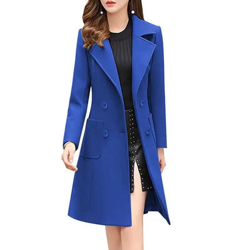 Women's Autumn/Winter Mid-Length Wool-Blend Coat