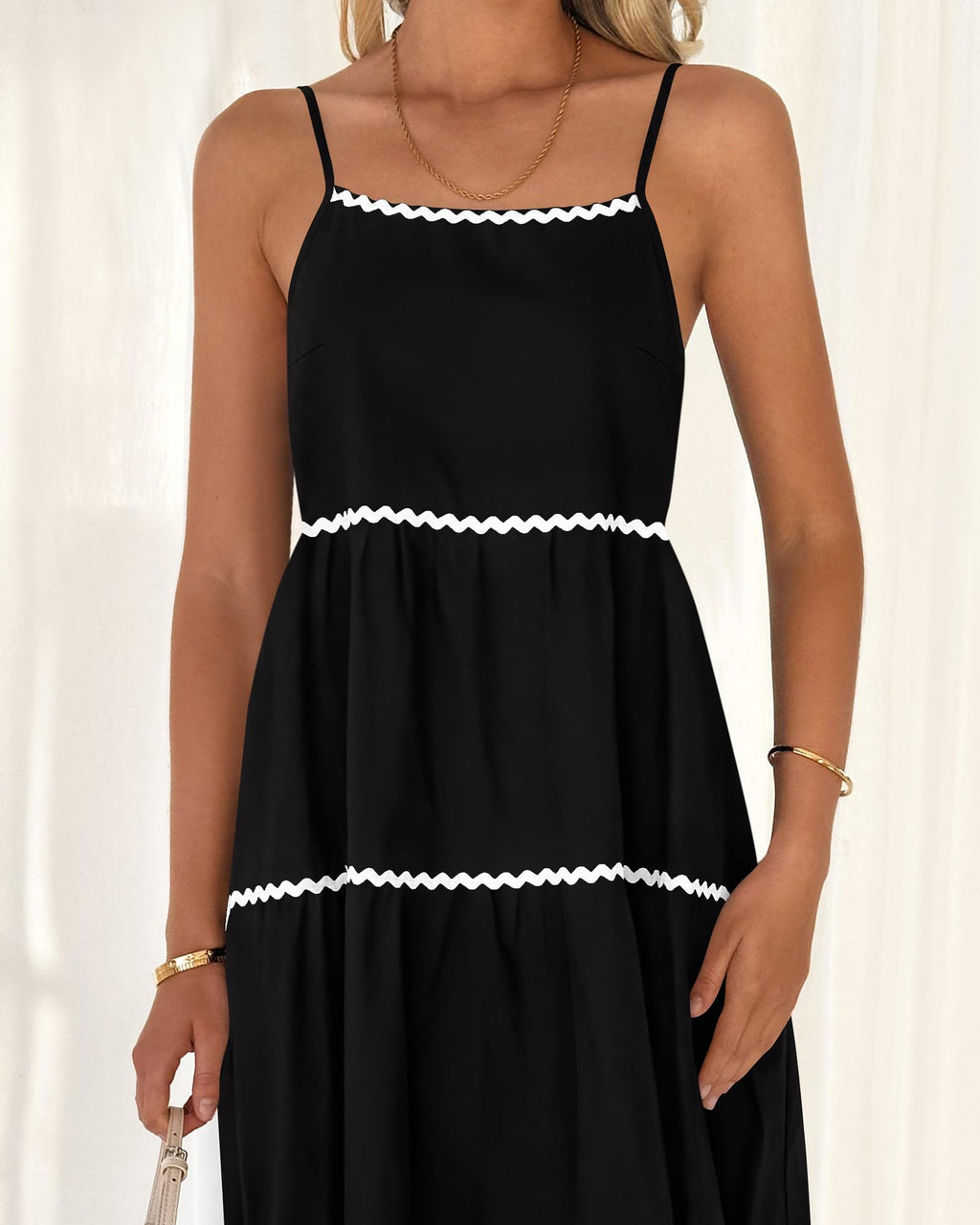 Women's Summer Spaghetti-Strap Tiered Maxi Dress