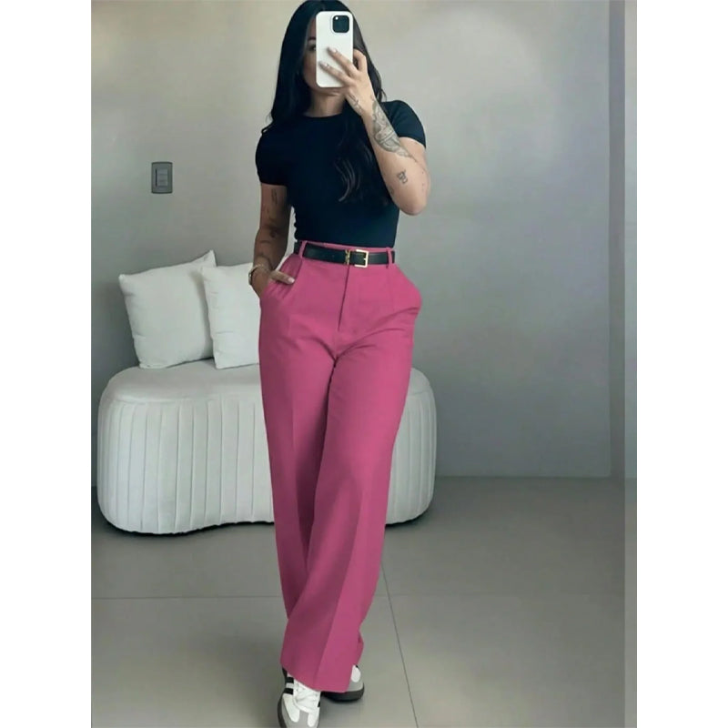 💘Women's High Waist Stretch Wide Leg Suit Pants
