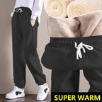 Women's Fleece Lined Solid Color Fashion Casual Pants