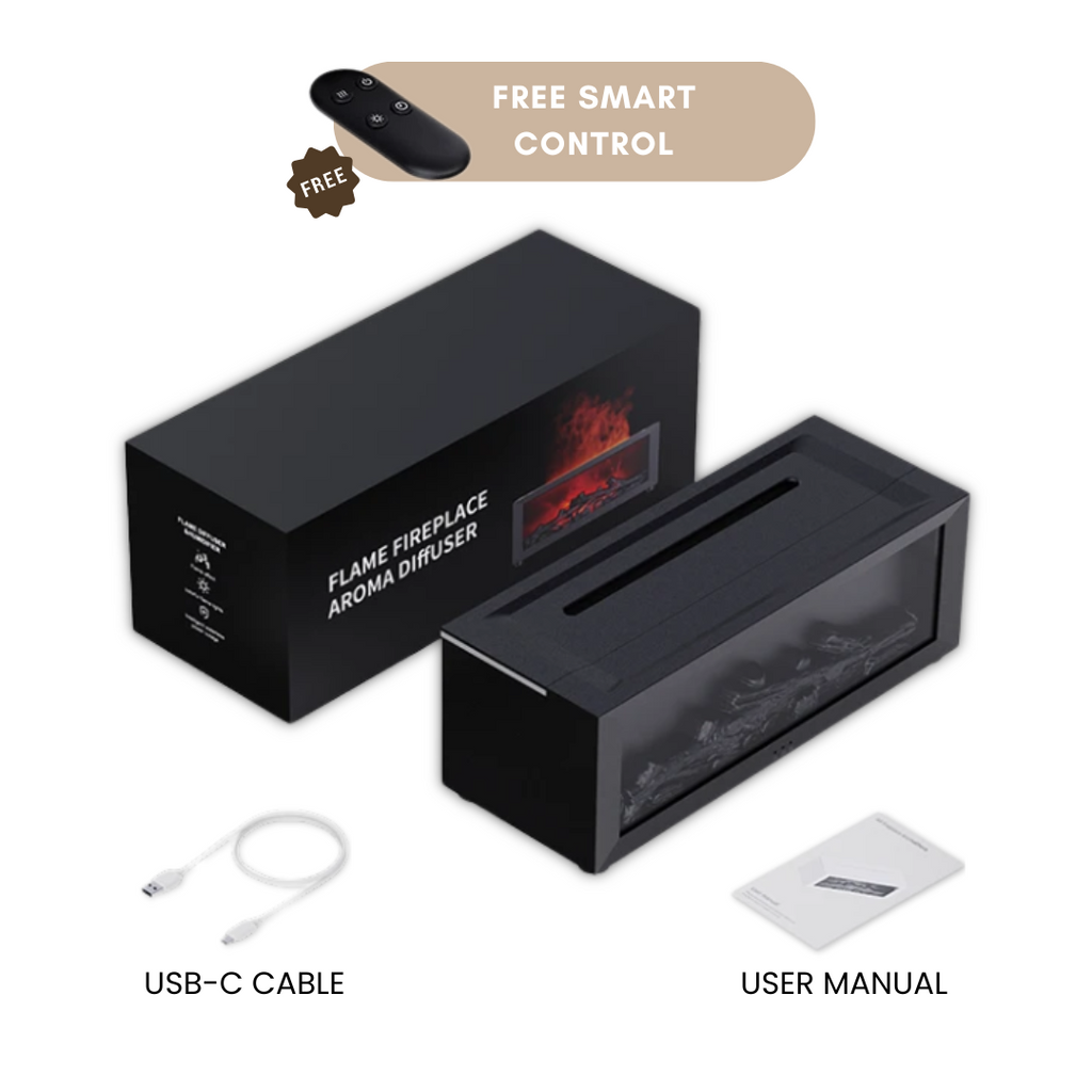 🔥 Fireplace-style simulated flame aromatherapy humidifier