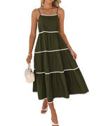 Women's Summer Spaghetti-Strap Tiered Maxi Dress