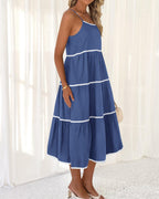 Women's Summer Spaghetti-Strap Tiered Maxi Dress