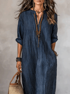 Women's Nomadic Indigo Loose-Fit Maxi Dress