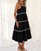 Women's Summer Spaghetti-Strap Tiered Maxi Dress