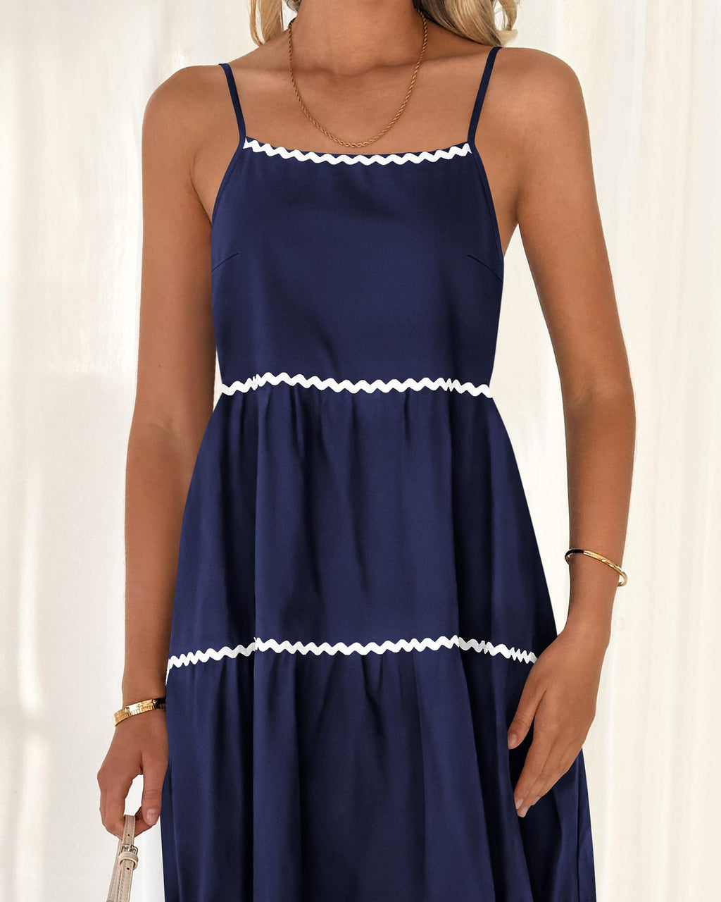 Women's Summer Spaghetti-Strap Tiered Maxi Dress