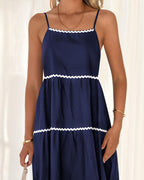 Women's Summer Spaghetti-Strap Tiered Maxi Dress