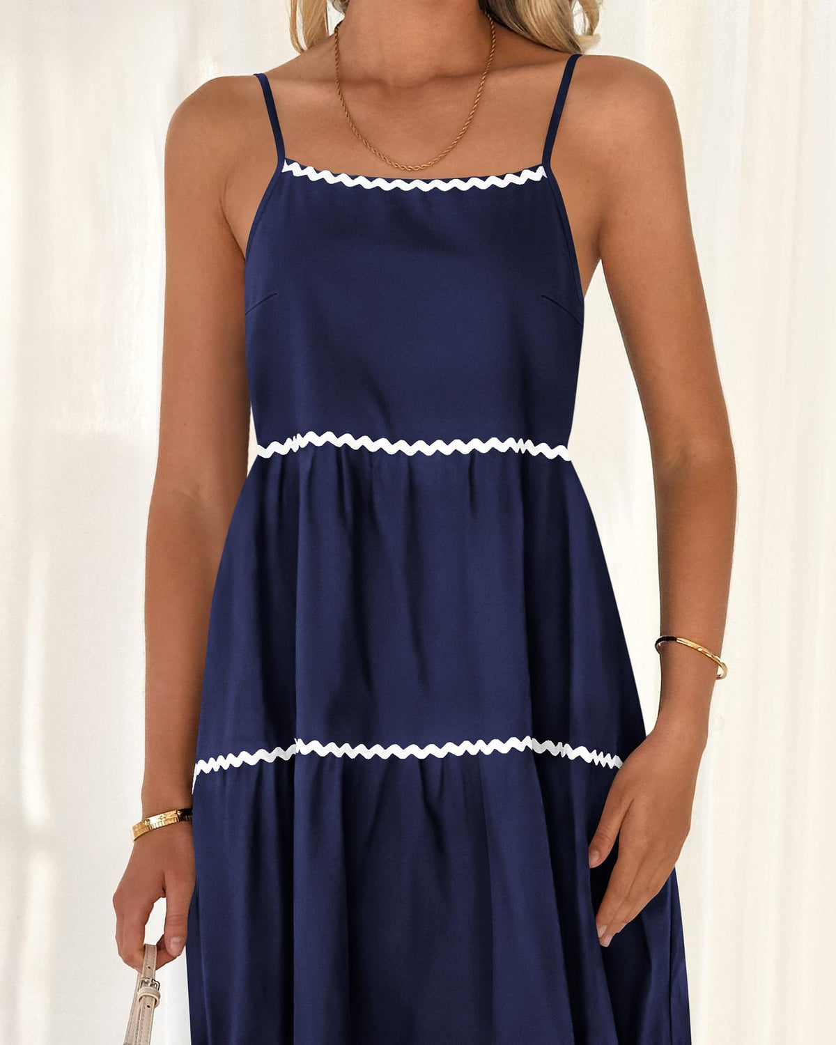 Women's Summer Spaghetti-Strap Tiered Maxi Dress