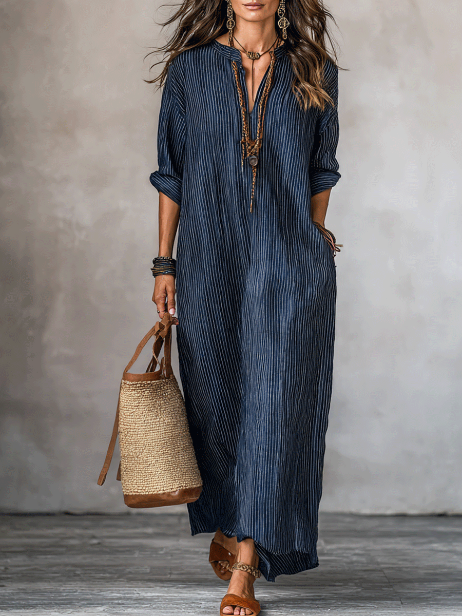 Women's Nomadic Indigo Loose-Fit Maxi Dress