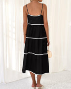 Women's Summer Spaghetti-Strap Tiered Maxi Dress