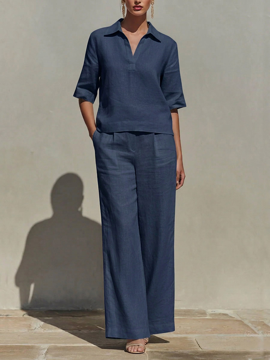 Women's Cotton-Linen Two-Piece Set